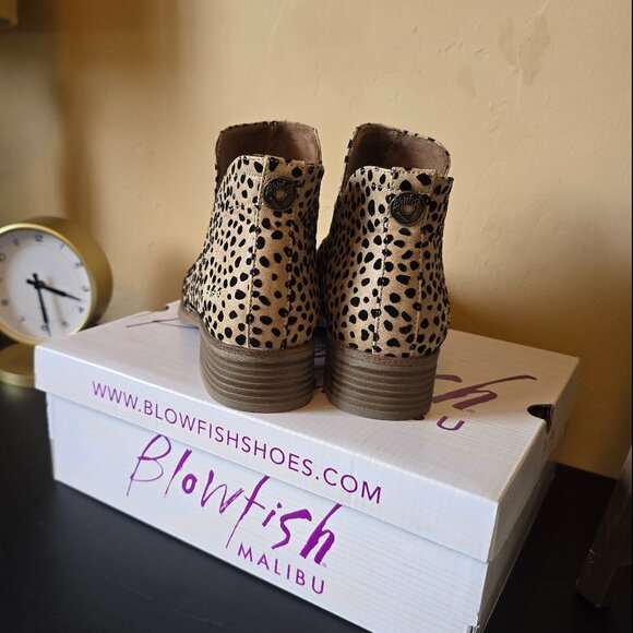 BLOWFISH Venom Leopard Print Ankle Boots Booties sz 8 Excellent Condition - Picture 6 of 10
